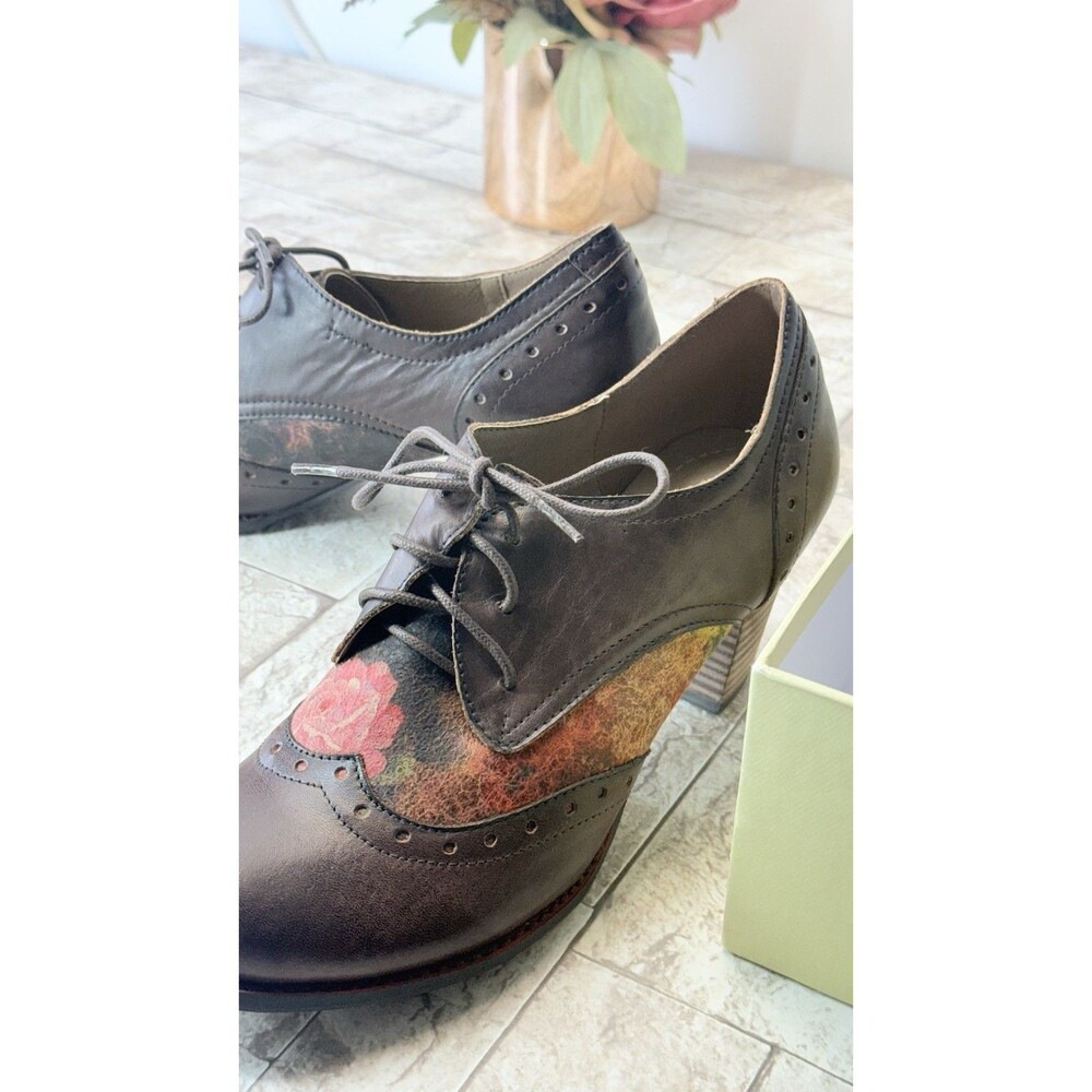 L'Artiste by Spring Step Women Brown Leather Marivel Heeled Oxfords US Sz 9 (40) - Picture 6 of 16